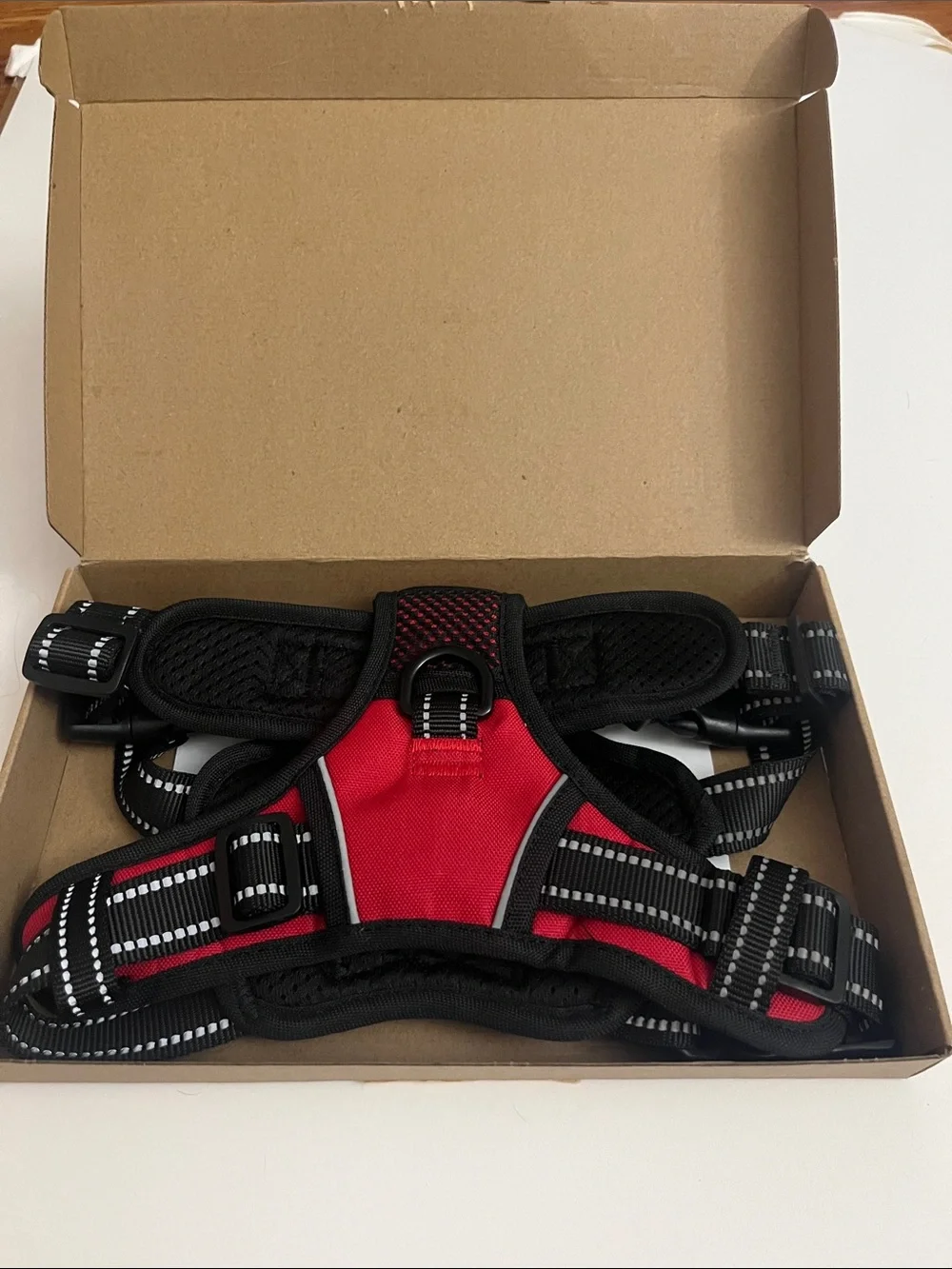 Reflective Red Padded Dog Harness with Secure Buckles